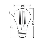 OSRAM LED-Leuchtmittel Birne Filament E27 3,8W 4000K dimmbar