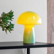 Dyberg Larsen Tischlampe Mushroom, grün, Höhe 23 cm, Glas