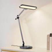 Lindby LED-Tischleuchte Elvir, grau, Alu, Höhe 53cm, CCT