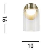 LED-Wandleuchte Highball, messingfarben, IP44, Glas