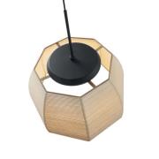 Bover LED-Hängelampe Tanit, Ø 61 cm, schwarz/beige, Stoff