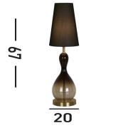 Tischlampe Marakesh schwarz/rauchgrau Höhe 67 cm Textil/Glas