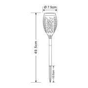 LED-Solar-Erdspießleuchte 33536-3, Fackel, schwarz, 3er-Set