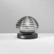 Tischleuchte Ripple, schwarz/rauchgrau, Ø 18 cm
