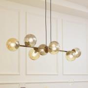 Lindby Pendelleuchte Isamer, rauchgrau/amber, 130 cm, Kugel
