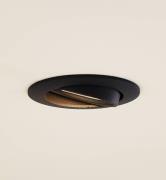 Prios Deckeneinbauleuchte Fibur, schwarz, Zink, Ø 8,2 cm