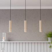 Hängeleuchte Caminia, sandfarben, Länge 77 cm, Stahl, 3-flg.