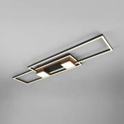 LED-Deckenlampe Albany, schwarz, 100 x 28 cm Alu CCT dimmbar