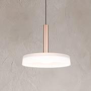 LED-Hängeleuchte Celeste, weiß/braun, Ø 22 cm, Glas, dimmbar