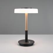 LED-Tischlampe Celeste weiß/braun 35 cm Glas/Metall Touchdim