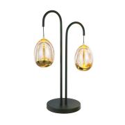 Tischlampe Golden Egg schwarz/amber 45 cm 2-flg. Metall/Glas
