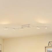 Lindby LED-Strahler Eldrin, weiß, 6-flg., Lichtleiste