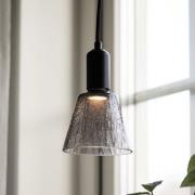 PR Home Hängelampe Tilda, rauchgrau, Ø 12,5 cm, Glas Stecker