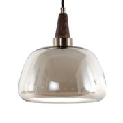 Hängeleuchte Ermo, messingfarben, Ø 25 cm, Glas, Eisen