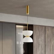 Maytoni LED-Hängeleuchte Kyoto, gold/weiß, Ø 22 cm, Glas