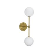 PR Home Wandleuchte Sigma D, gold/opal, 2-flammig 49 cm Glas