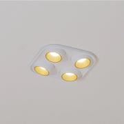 BEGA LED-Einbaustrahler Studio Line, weiß/messing, 4-fl.