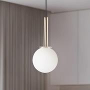 Hängeleuchte Daisy, 1-flammig, gold/weiß/schwarz, Glas