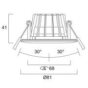 Sylvania Einbauleuchte Obico 68, schwarz, IP65, CCT, dimmbar