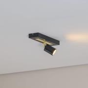 Deckenstrahler Rodez, schwarz/gold, Länge 30 cm, Stahl