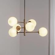 Hängeleuchte Aurora, braun, Ø 60 cm, 6-flammig, Glas, E14