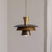 Pendellampe Plato, titanfarben/goldfarben, Ø 34 cm, Stahl