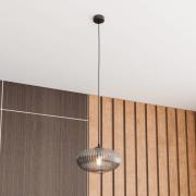 Esszimmerlampe Coco, Ø 30 cm, schwarz/rauchgrau, Glas