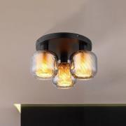 Deckenlampe Xia, Ø 37 cm, rauchgrau, 3-flg., Glas