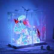 LED-Kinderzimmer-Tischlampe Brondar Einhorn, rot, Höhe 26 cm