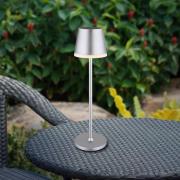 LED-Solarleuchte Metall, silberfarben, Höhe 41 cm, IP44