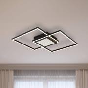 LED-Deckenlampe Saunders, Länge 43 cm, schwarz, 3D-Effekt