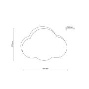 Deckenleuchte Cloud, rosa, 43 cm lang, Textil, Wolke, E27