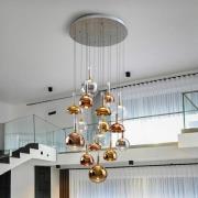 LED-Hängeleuchte Charlize 16-fl., Triac-dim, Glas vierfarbig