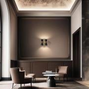Stilnovo Wandlampe Megafono, schwarz, Breite 33 cm, 4-flg.