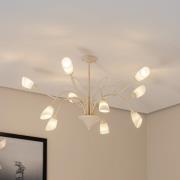 Deckenleuchte Gloriosa, Glas, creme, 10-flammig