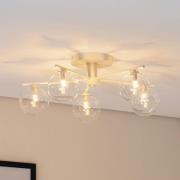 Deckenleuchte Prato, creme/klar, Glas, 5-flammig