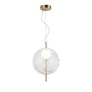 LED-Pendellampe Dalia, klar/goldfarben, Ø 30 cm, Glas