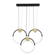 LED-Hängelampe Briana, Länge 63 cm, schwarz/goldfarben 3-flg