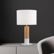 Tischlampe Carroll, holz hell/weiß, Höhe 43 cm, Stoff