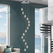 LED-Hängelampe Rocio, 14-flg. chrom Abhängung 500 cm dimmbar
