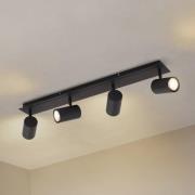 Lindby Deckenstrahler Joffrey, 70 cm, schwarz, 4-flg., GU10