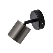 Wandstrahler Demia, schwarz/nickelfarben, 10 cm breit, GU10