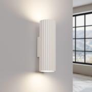 Wandleuchte Karbon, beige, Höhe 20 cm, Aluminium, 2-flg.
