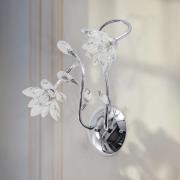 Wandleuchte Ninfea in Chrom mit Kristallblüten