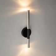 Wandleuchte Sopel Lux, 2-flammig, schwarz/silber, Höhe 38 cm