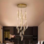LED-Hängeleuchte Velas 9-fl., goldfarben, Metall, Kunststoff