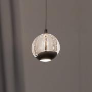 Lucande LED-Pendellampe Hayley, schwarz, 1-flg., Glas