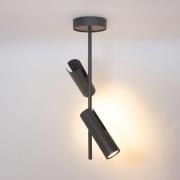 Deckenspot Leda 2, olivgrün, 2-flammig, Stahl, Höhe 55 cm