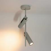 Deckenspot Leda 2, taupe, 2-flammig, Stahl, GU10, Höhe 55 cm
