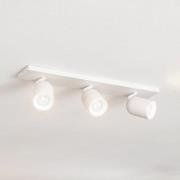Arcchio Strahler Brinja, weiß, eckig, Ø 7 cm, 3-flg., GU10